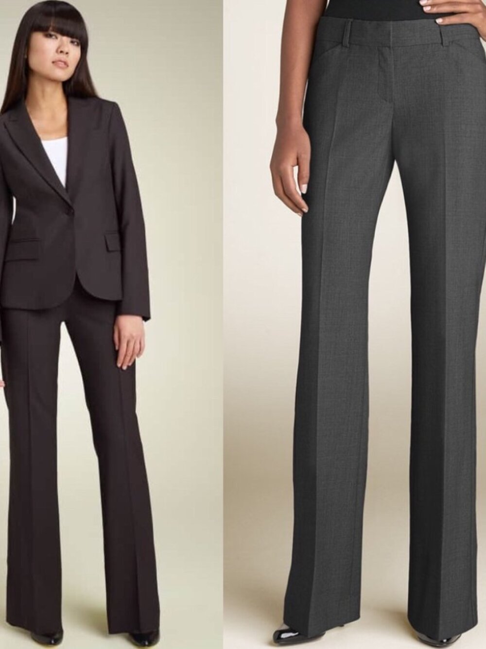 NWT Theory Max C Tailor Dress Suit Pants Stretch Grey Wool Bootcut Pants 6 8 M